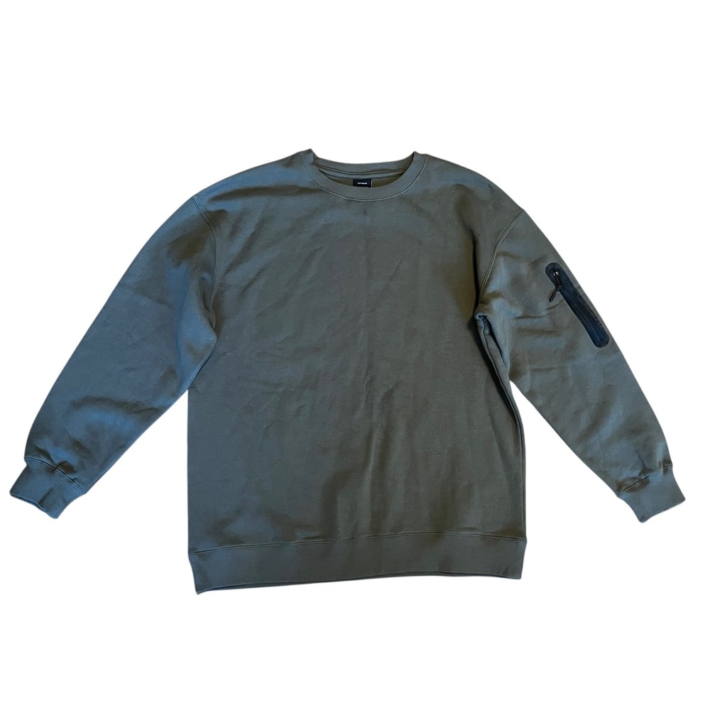 NWT Cotton On Active Crew Fleece Sweatshirt Mens Large Military Green